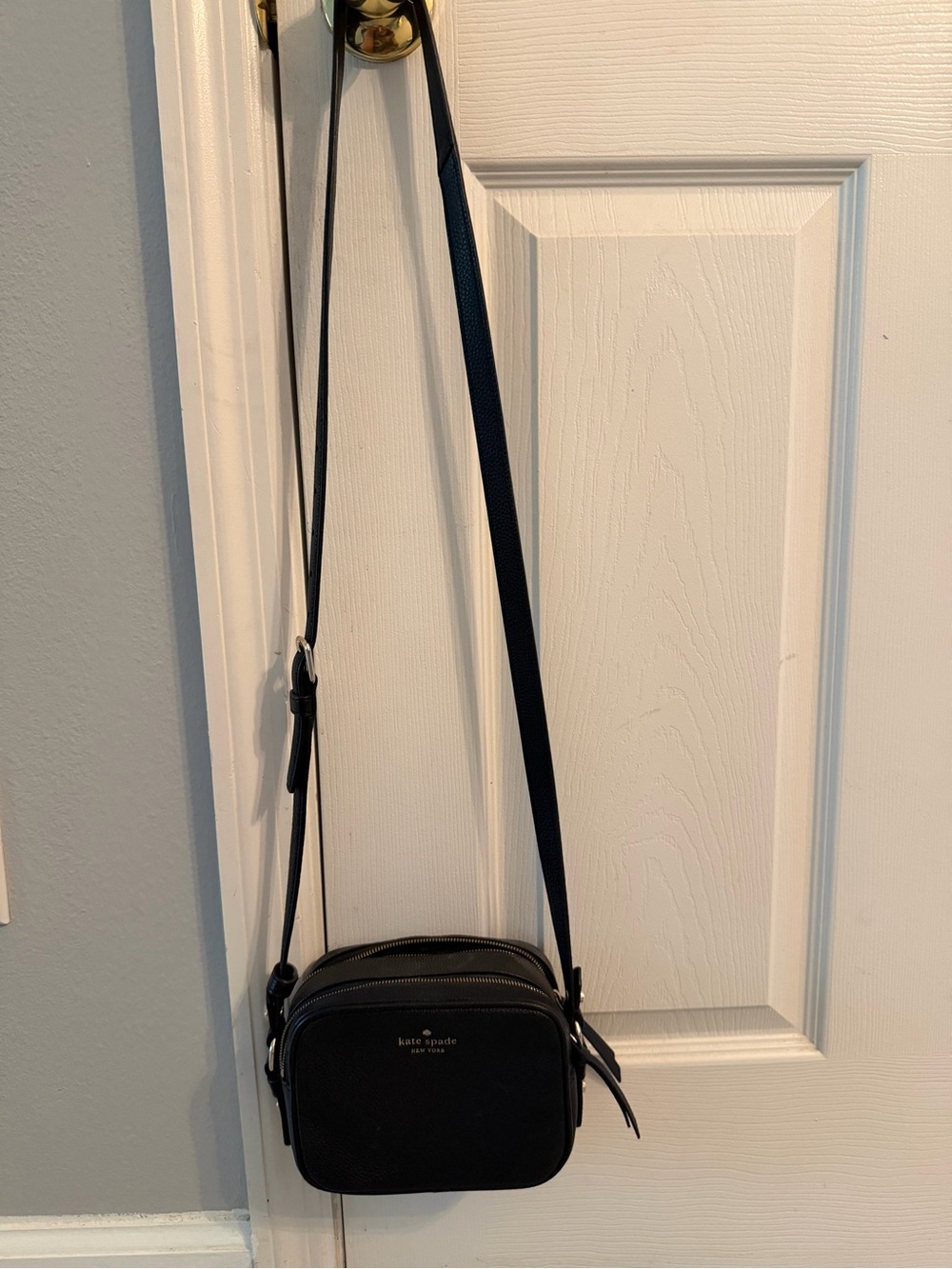 kate spade black saffiano leather crossbody camera bag